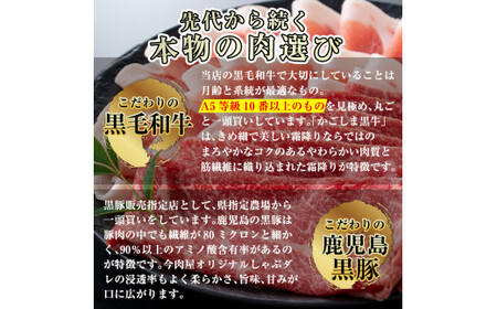 A-008 《数量限定》かごしま黒豚しゃぶしゃぶセット計約500g(たれ付き)【今肉屋】