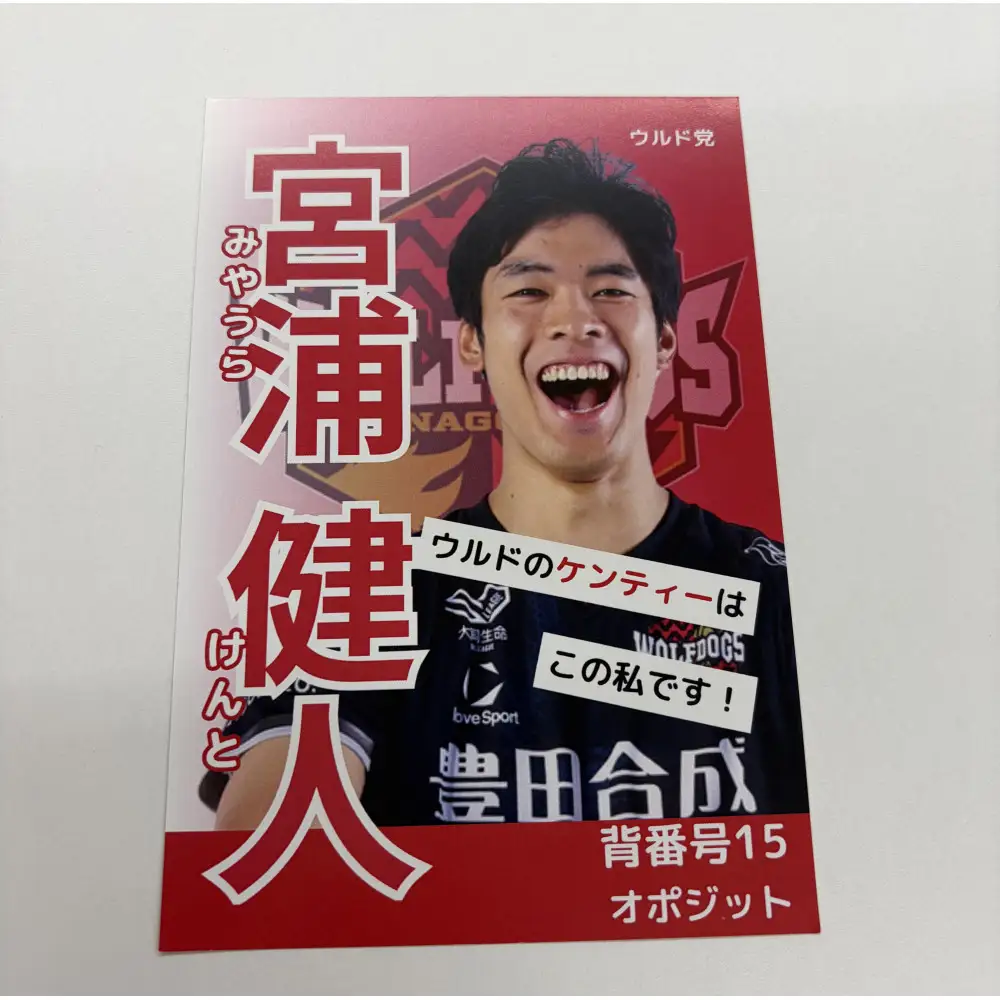 宮浦選手サイン入りポストカードとウルフドッグス名古屋ダイカットステッカーセット！【トップスポーツチーム活動支援事業寄附金専用】
