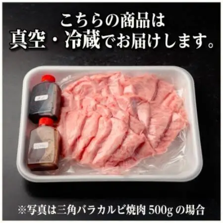 飛騨牛　三角バラカルビ焼肉　500g　タレ付き　BBQ用【配送不可地域：離島】【1745665】