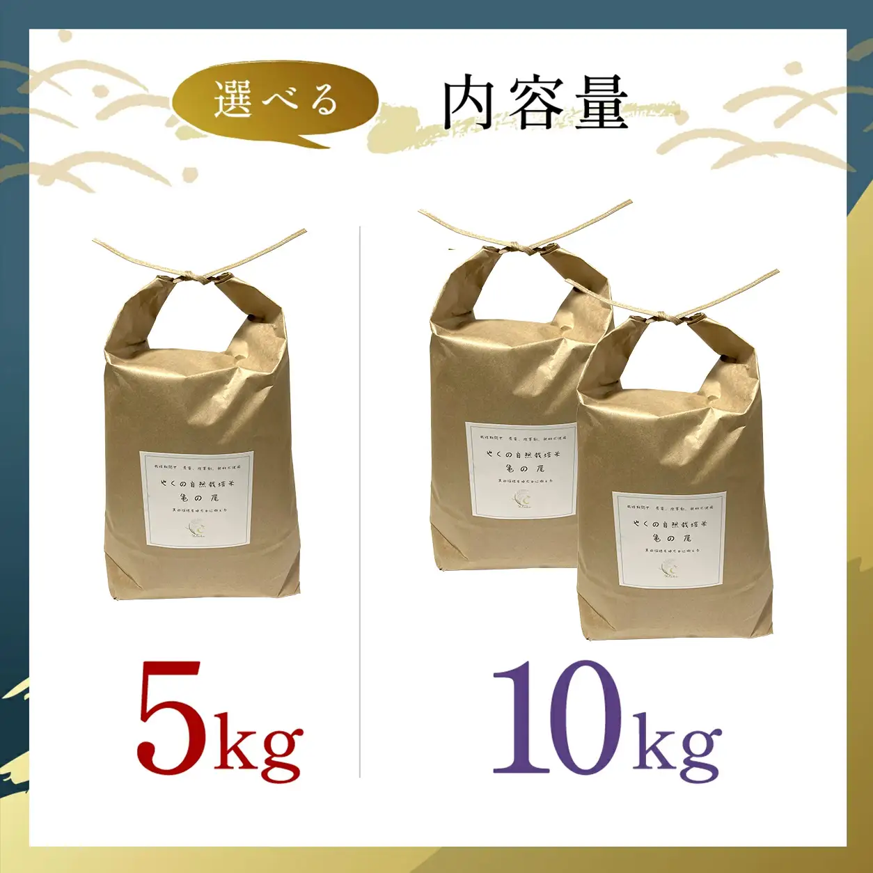 令和8年産 先行予約 やくの自然栽培米 亀の尾 玄米 5kg ゆたか（ゆたか自然農園）