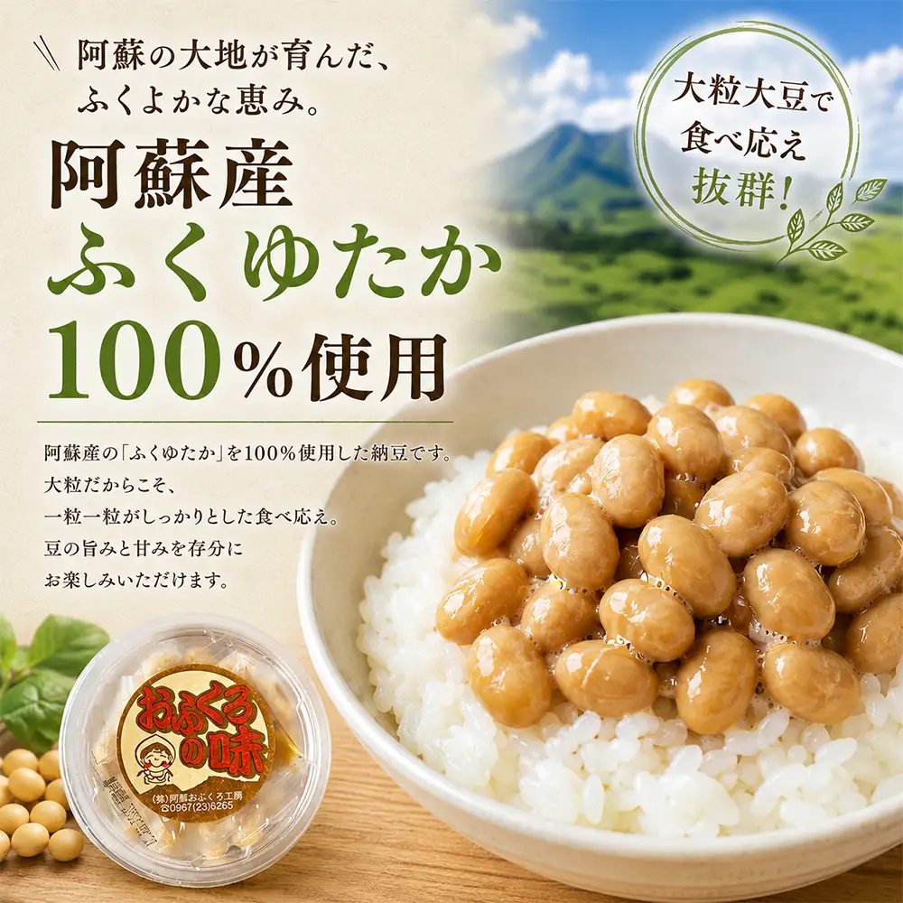 【定期便全3回】【銀賞受賞】納豆（阿蘇産大豆使用）30g×30個 全3回 大粒 国産 手作り 阿蘇おふくろ工房 冷凍 小分け 阿蘇市