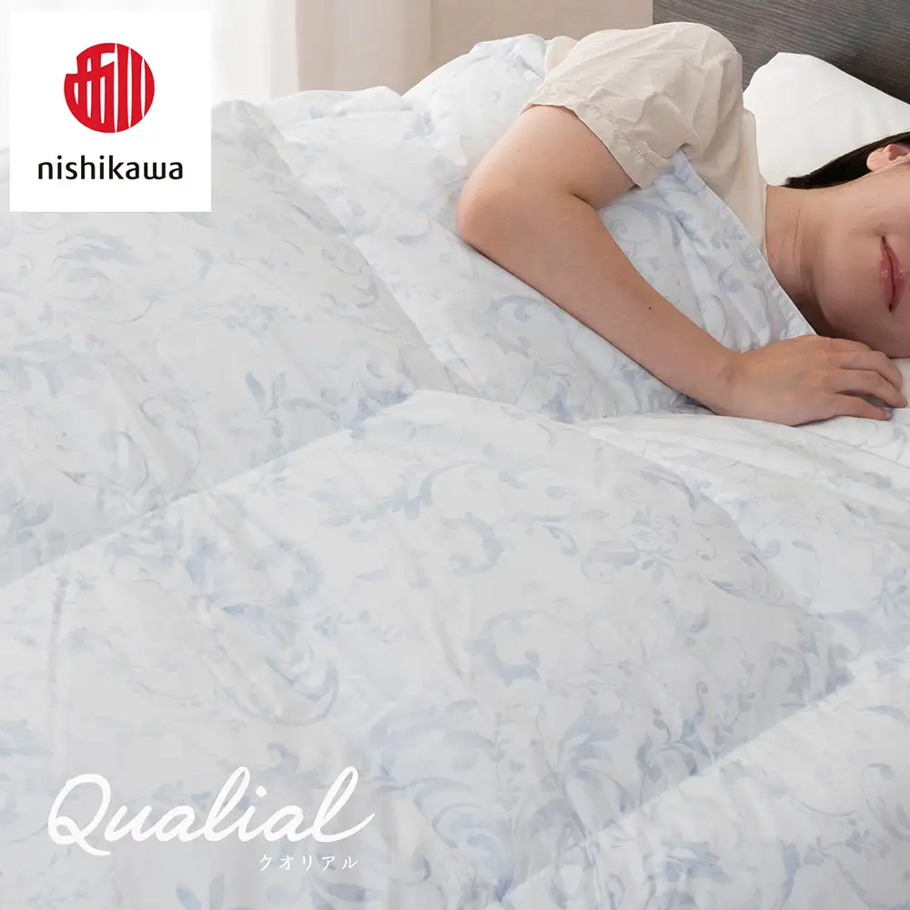 【nishikawa/西川】 羽毛肌掛けふとんSLサイズ/フランスホワイトダック/ダウン90％/日本製/配色：ブルー【P407W】