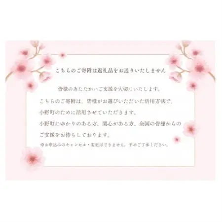 【返礼品なし】福島県小野町応援寄附 1,000円