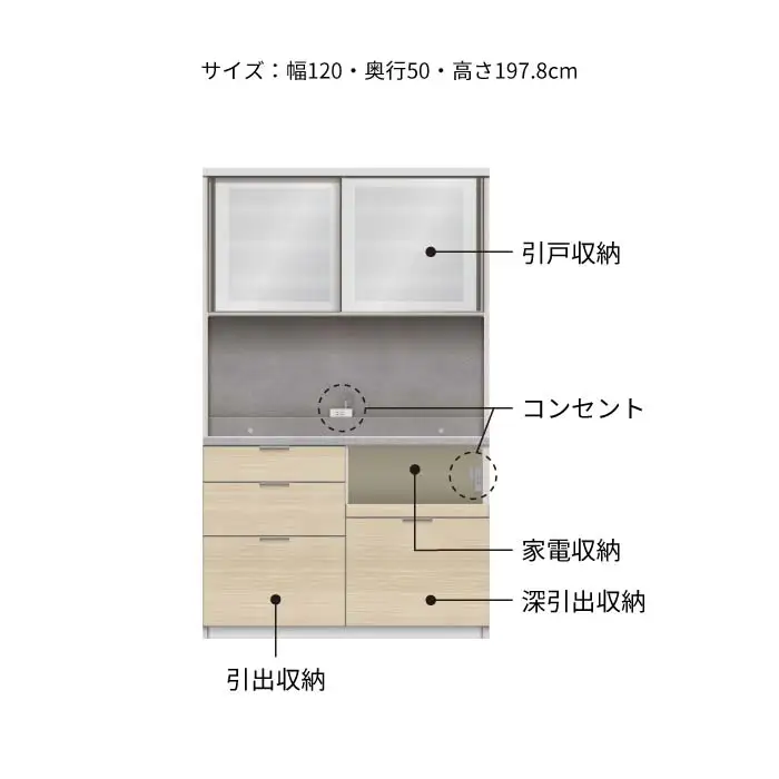 キッチンボード RLH-1200R [No.1247] ／ 家具 インテリア 岐阜県