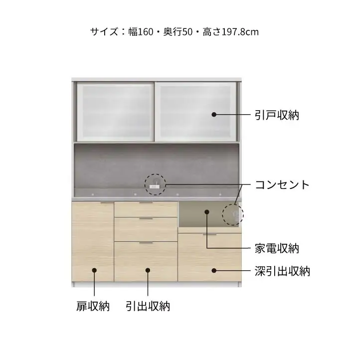 キッチンボード RLH-1600R [No.1271] ／ 家具 インテリア 岐阜県
