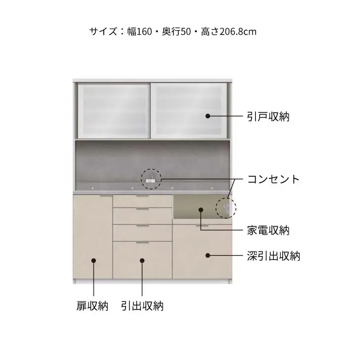 キッチンボード RUH-1600R [No.1277] ／ 家具 インテリア 岐阜県
