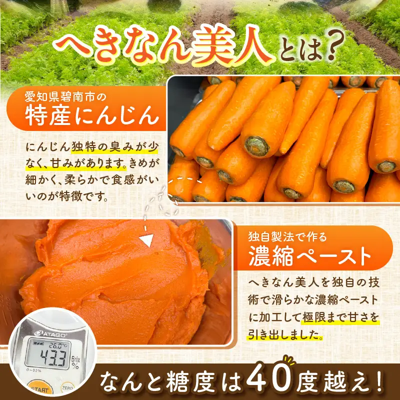 【へきなん美人たっぷり！】極 へきなん美人のチーズケーキ ブランド人参“へきなん美人”の濃縮ペーストが半分以上を占めるチーズケーキ にんじん キャロット ケーキ 米粉 ４号 12cm ねっとり なめらか 蜂蜜 H206-001