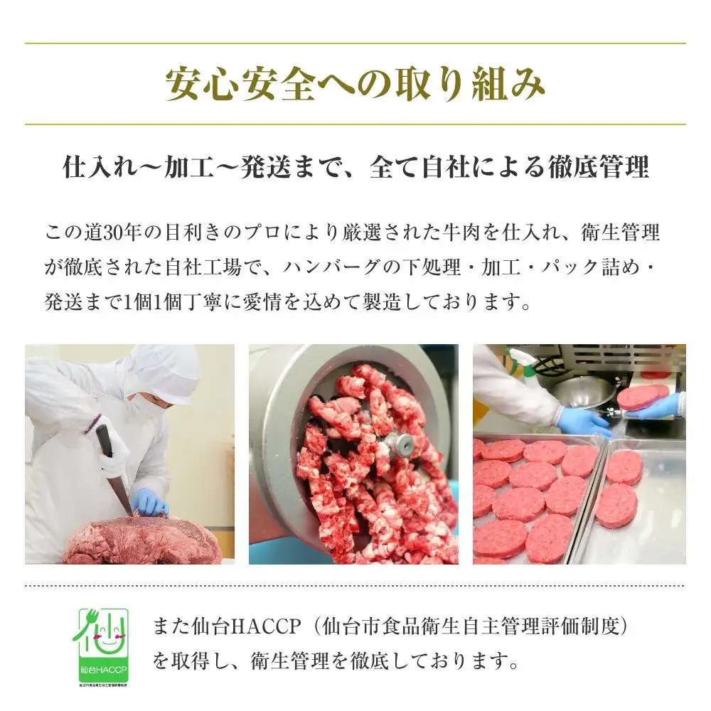 【定期便2カ月】仙台牛ハンバーグ120g×4個セット(ゆずぽん酢醤油付き)