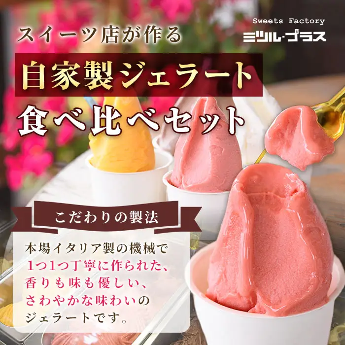 ＜先行予約受付中！2026年8月から順次発送予定＞自家製こだわり製法！自家製ジェラート(4個) アイス クリーム スイーツ デザート ご褒美 詰め合わせ 食べ比べ 【I-11】【ミツル・プラス】