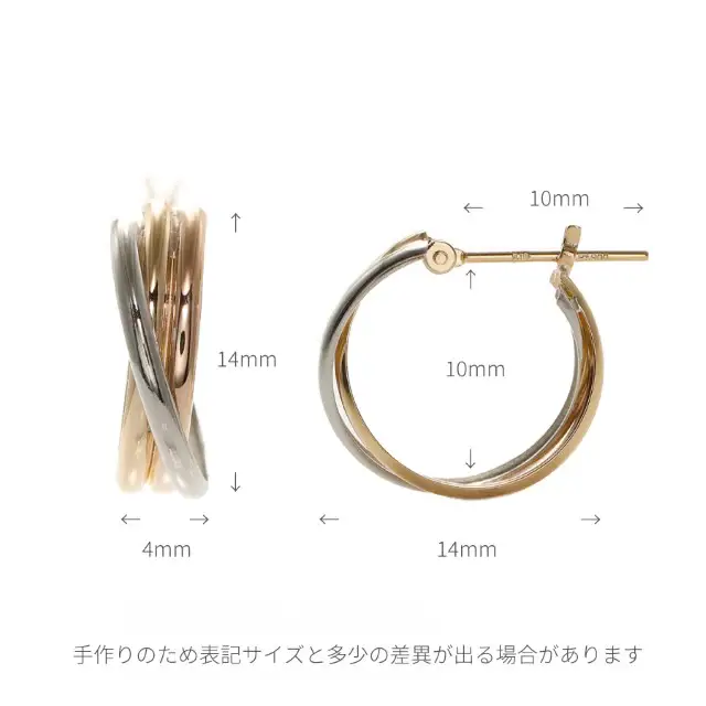 スリーカラー フープピアス large /a0440mt