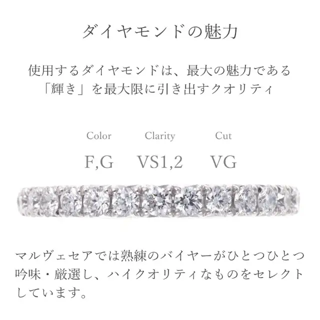 Pt950 エタニティ ダイヤモンド リング 【Smooth 0.3ct】/b0344da
