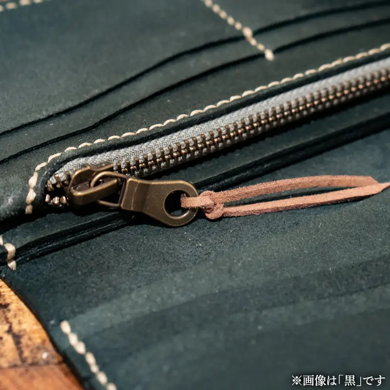 ヌメ革財布（黒色）長財布 サイフ さいふ ウォレット ブラック 本革 革製品 シンプル オリジナル デザイン 富山県 立山町 F6T-959