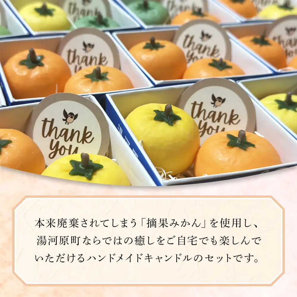 みかん箱キャンドルセット | 湯河原町 みかん キャンドル 癒し ハンドメイド 香り