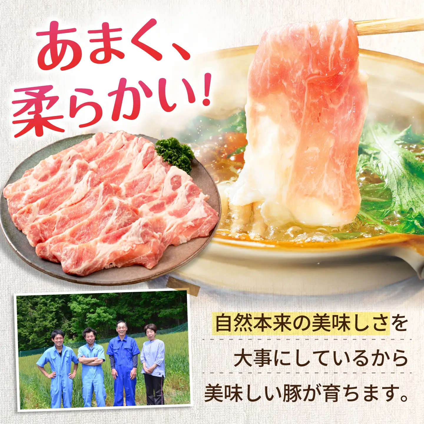 豚肉 しゃぶしゃぶセット 3種 計1.2kg 藤井ファーム[AWAF104]しゃぶしゃぶ