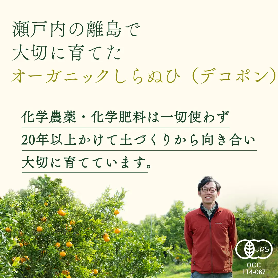 【 先行予約 】 瀬戸内 オーガニック 不知火 5kg+お試しオーガニックレモン1個 【2027年2月～3月発送】 有機JAS認証 有機栽培