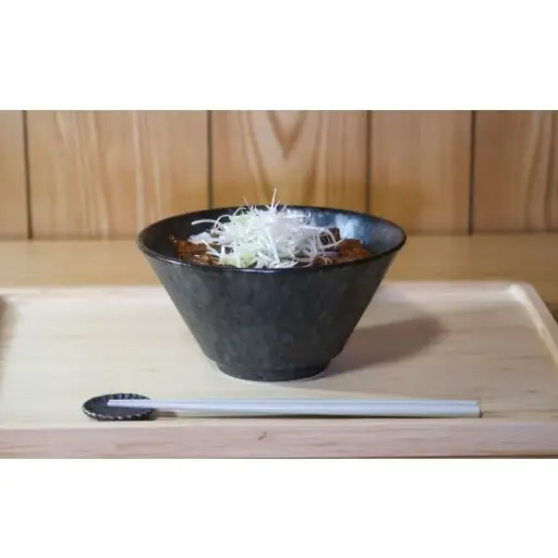 有田焼 黒サビ絞りマット 反型丼 丼ぶり【三光堂商店】食器 器 うつわ ラーメン鉢 どんぶり鉢 麺鉢 大鉢 黒い器 おしゃれ 日本製 丼ぶり ギフト プレゼント A22-113