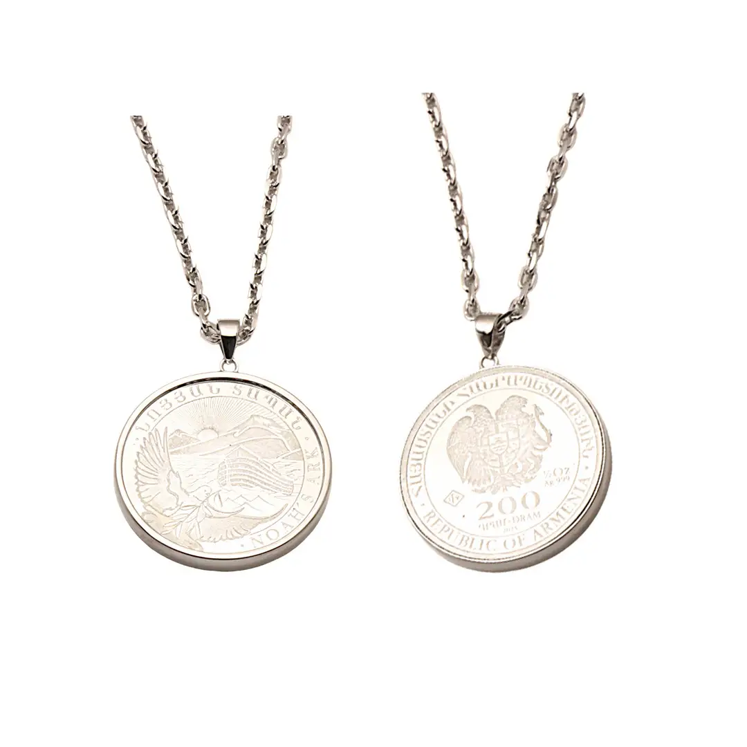 SV1000　純銀コイン ノアの箱舟 1/2oz ペンダントトップ シルバー ネックレス ペンダント ジュエリー アクセサリー 貴金属 クリスマス 贈答 ご褒美 ギフト プレゼント 母の日 父の日 バレンタイン ホワイトデー [AH176sa]