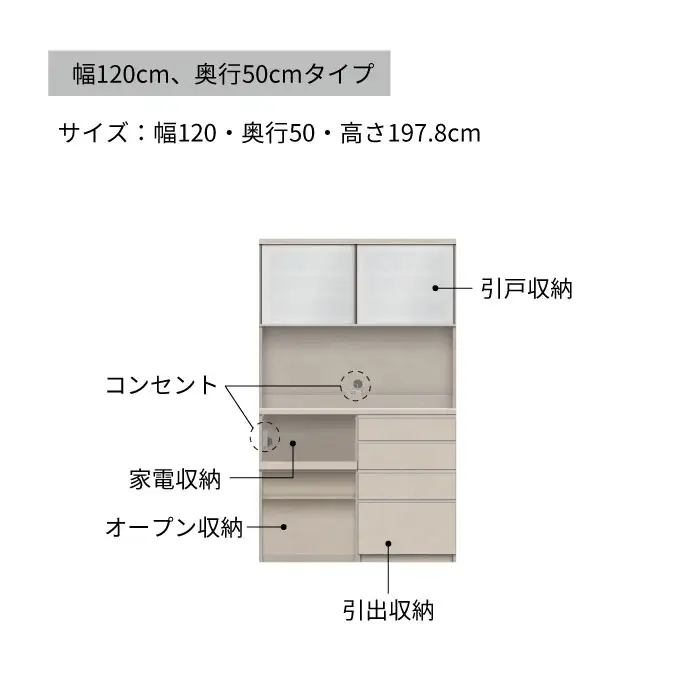 キッチンボード YS-1202R [No.1318] ／ 家具 インテリア 岐阜県