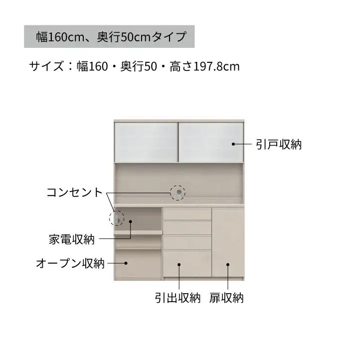キッチンボード YS-1602R [No.1325] ／ 家具 インテリア 岐阜県