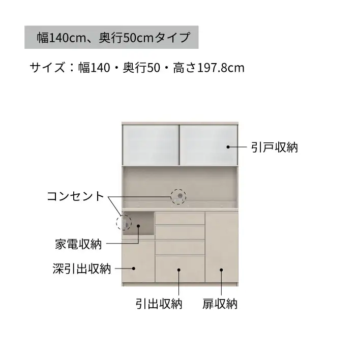 キッチンボード YS-1400R [No.1326] ／ 家具 インテリア 岐阜県