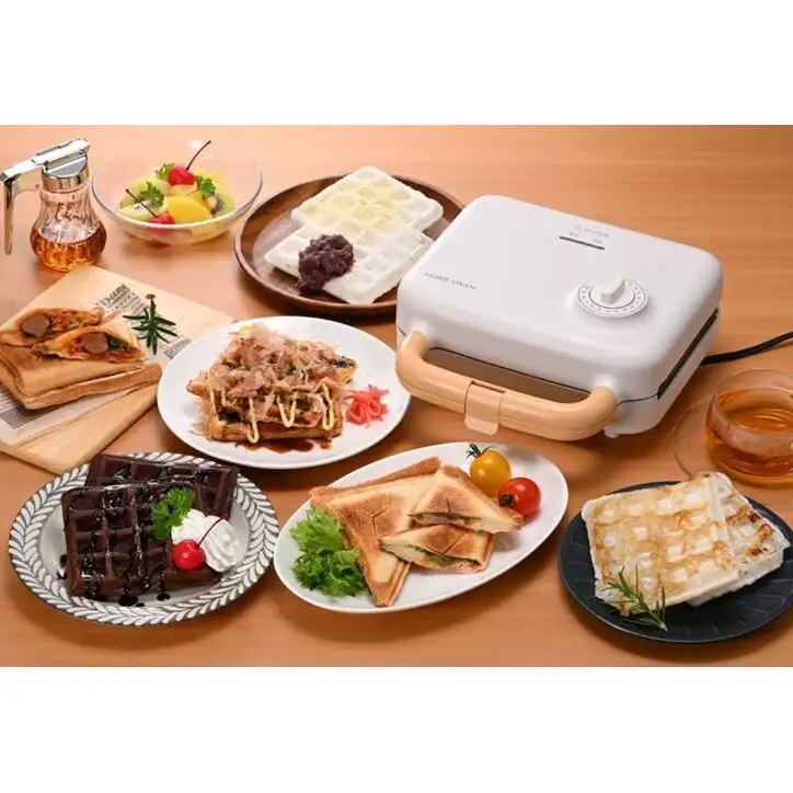 タイマー付ホットサンドメーカー プレート着脱式 ホットサンドプレート ワッフルプレート レシピ集付き 朝食 ティータイム キッチン用品 調理家電新潟県田上町