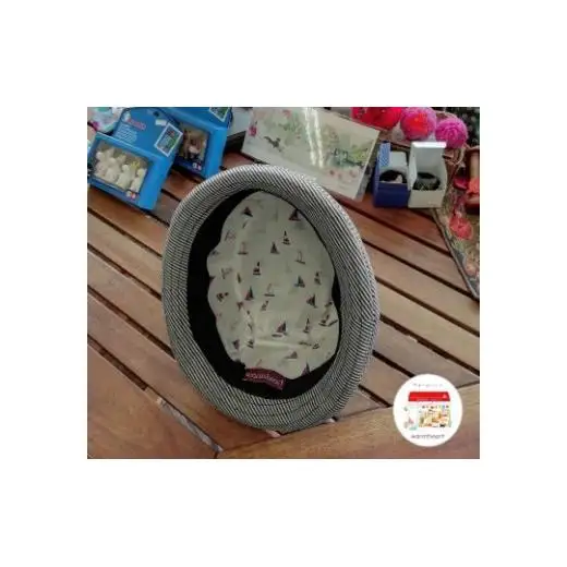 AO031【warmheart】ヒッコリーデニムのポークパイハット/帽子(56.5cm)