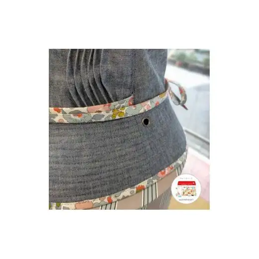 AO014【warmheart】リバティ(Betsy)×シャンブレーのリバーシブルハット/帽子(57.5cm)