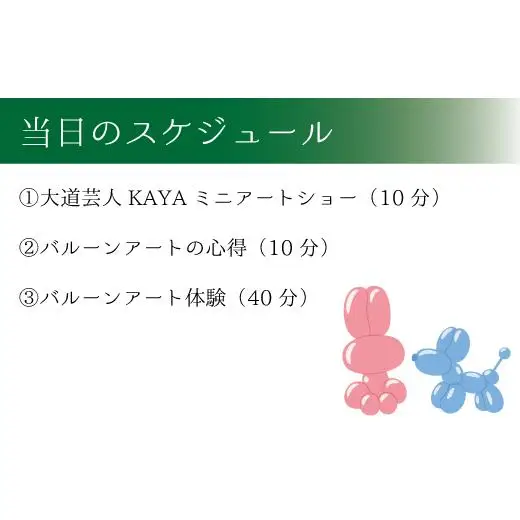 DY002【大道芸人KAYA】有名現役大道芸人直伝！ バルーンアート教室