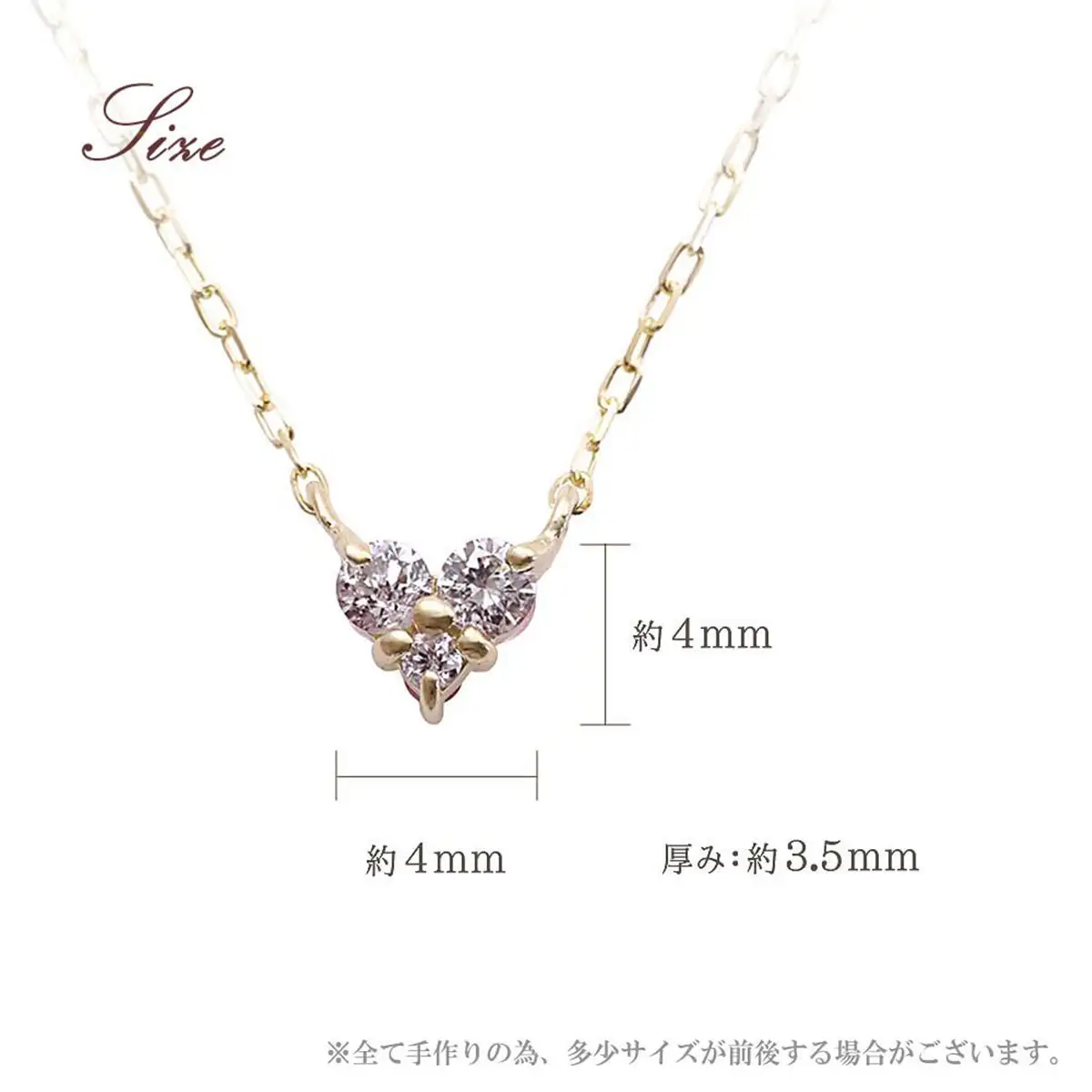 【心葉/京都kokoroba kyoto】K10 天然ダイヤモンド×ピンクサファイアネックレス「イエローゴールド」