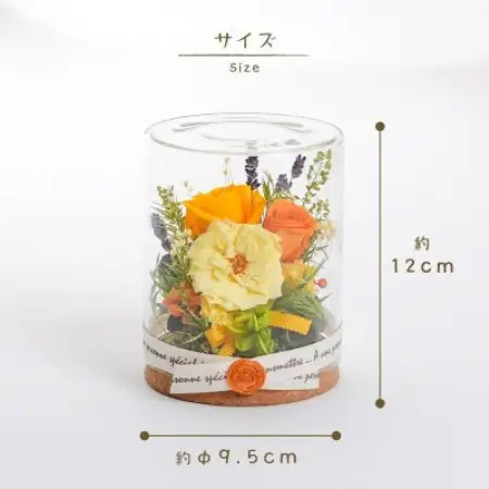 プリザーブドフラワー ガラスケース入りアレンジ 【イネス モナ(イエロー)】【1748243】