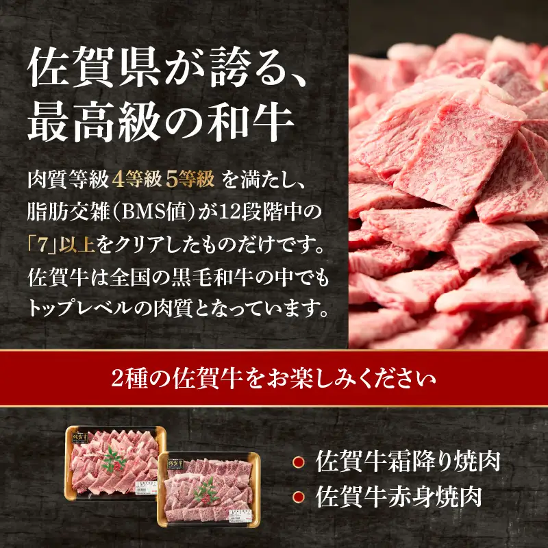 【最速配送】佐賀牛 霜降り 赤身 焼肉 食べ比べ 2.4kg ／ 佐賀牛【C112】