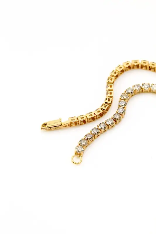 Deliciae テニスブレスレット K18YG 天然ダイヤモンド ライトブラウン【トータル5.00ct】20cm DTB-7-YG-0505-S20