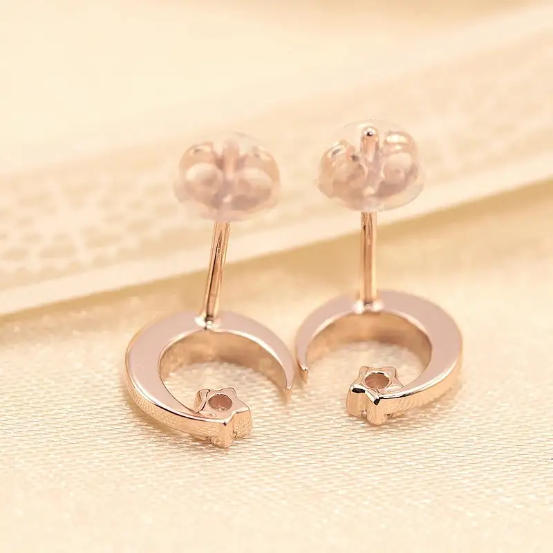 K18PG　月星　ダイヤモンド　ピアス　e033-PG
