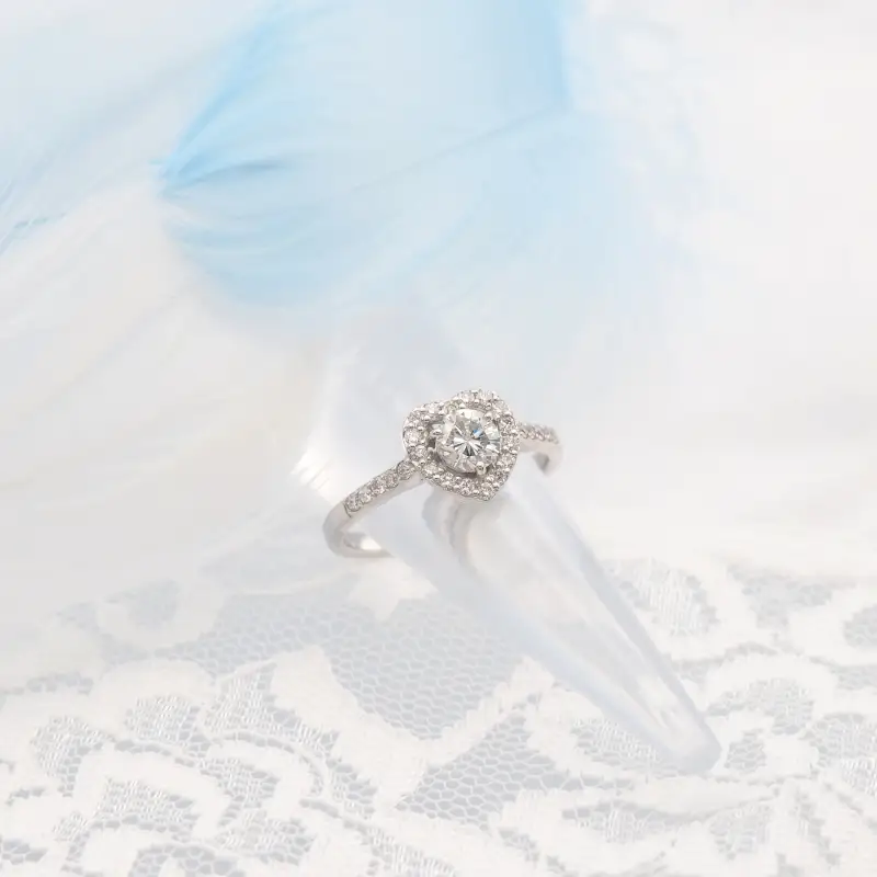 プラチナ 0.66ct　ハートダイヤモンド リング　FHR-009536