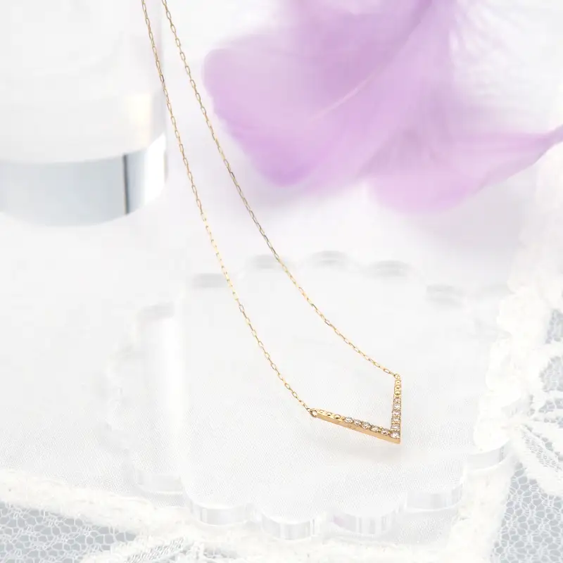 K18 0.08ct ダイヤモンド ペンダントネックレス　FHH-019978
