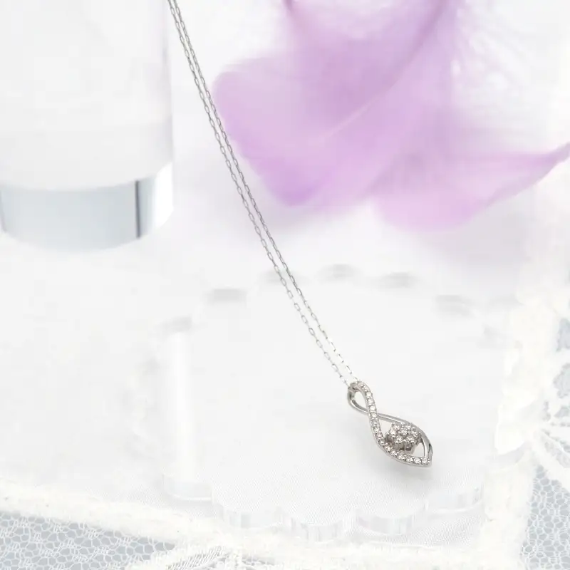 PT900/PT850 0.15ct ダイヤモンド ペンダントネックレス　FHH-019983