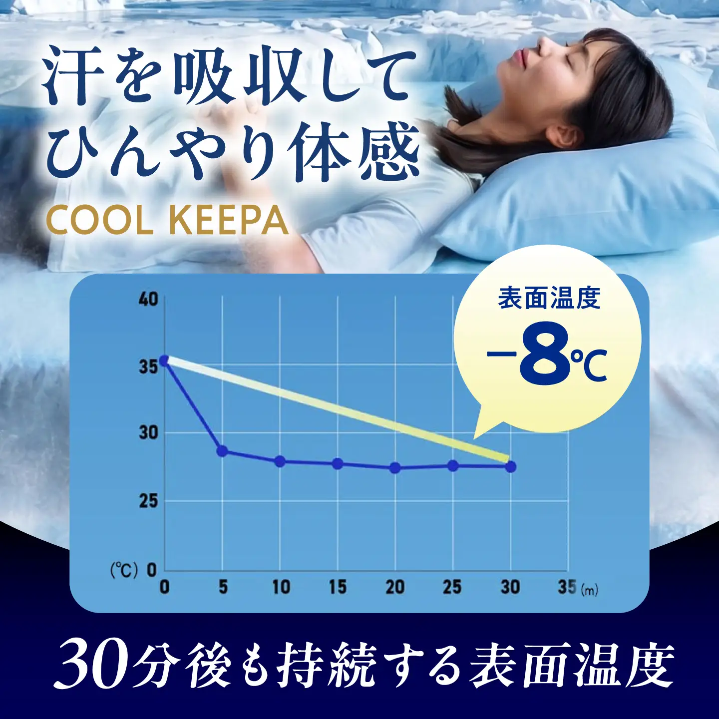 涼感枕カバー2枚組 43×63cm COOL KEEPA（クールグレー） [BAAK179]