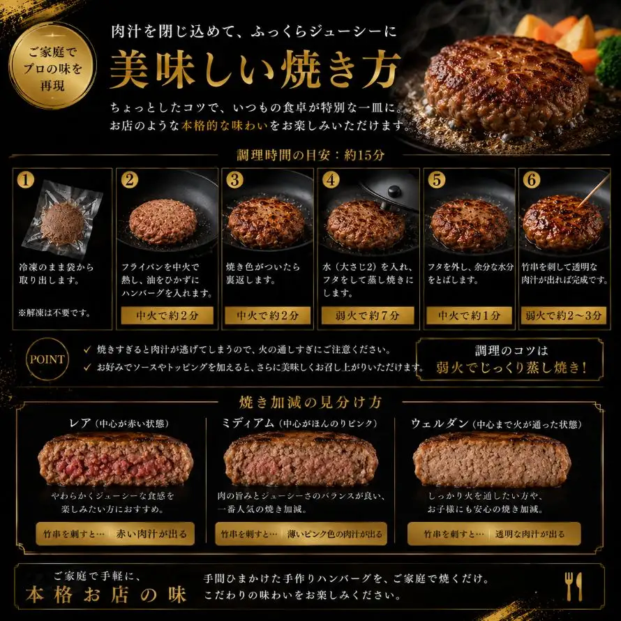 国産黒牛 100% 手作り ハンバーグ 180g 8個 | 肉 おかず