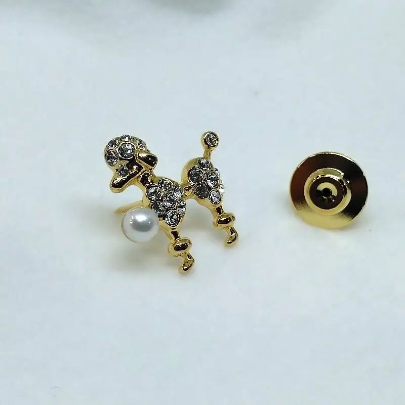 2201 真珠ピンブローチ・プードルG（淡水本真珠・ボタン）オシャレ パール アクセサリー プレゼント 自分へのご褒美 イヌ