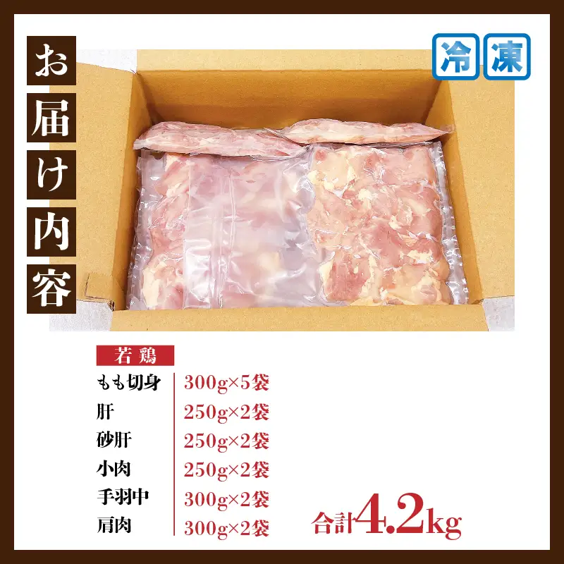 若鶏 焼肉 セット 合計4.2kg 鶏肉 国産 チキン_DA62-26