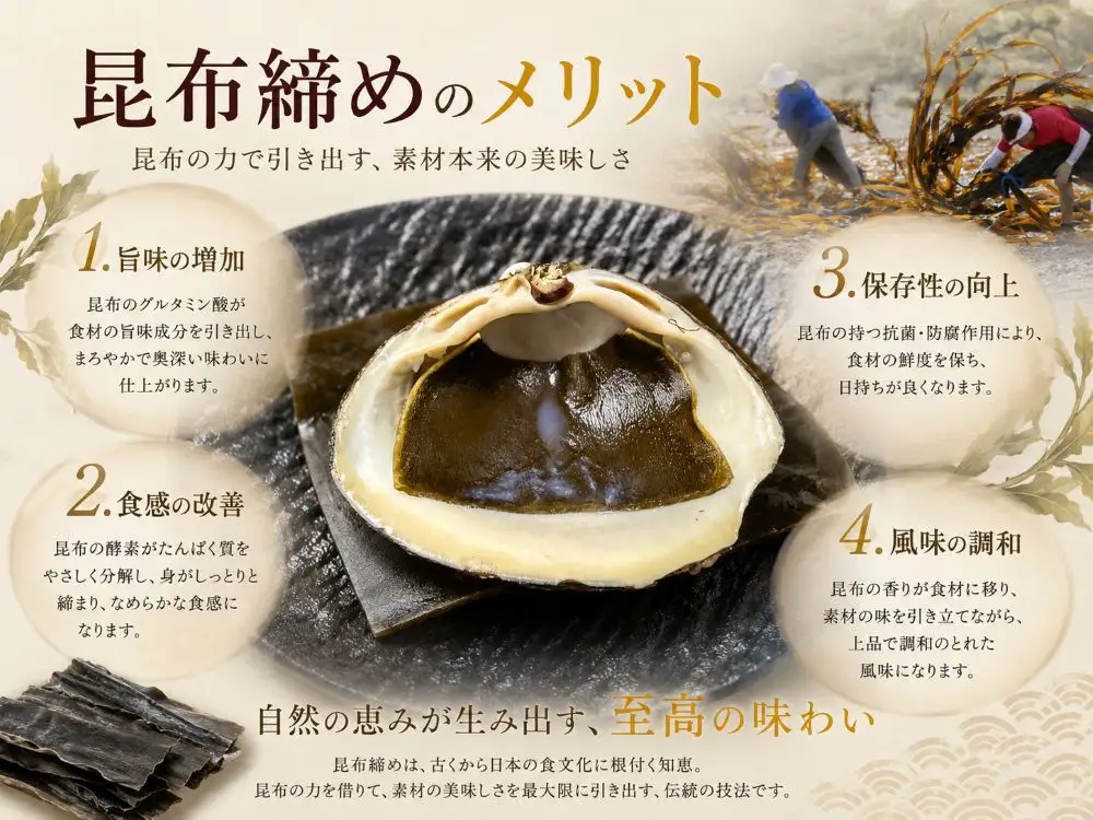 昆布締めホッキ貝　刺身用　２個（４玉分）【ホッキ貝　北寄貝　刺身　昆布締め　北海道産　肉厚　高級海鮮　広尾産業流通振興公社】