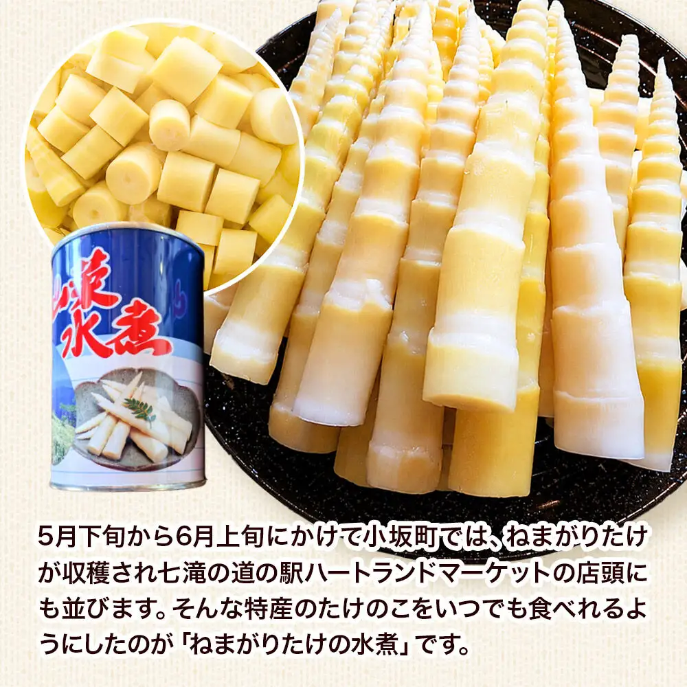 小坂の恵み ねまがりたけ 缶詰 2缶セット（穂先1缶＋茎1缶 計2缶）