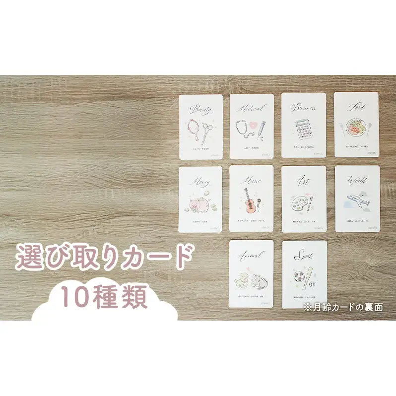 月齢・選び取りカード 1セット(12枚入り) (リバーシブル/オリジナルデザイン) マンスリーカード フォト 月齢カード 記念日 静岡 浜松市