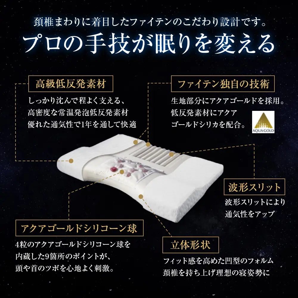 【ファイテン】星のやすらぎ 療法士指圧ピロー スタンダード70｜京都 人気ブランド ピロー