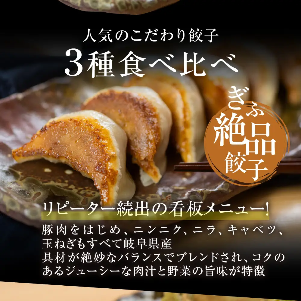 人気餃子3種を詰め合わせ！ぎふ夢餃子ミックス 80個 冷凍餃子 食べ比べ メガ盛り 業務用 ぎょうざ ギョウザ 冷凍 グルメ お取り寄せ グルメ 冷凍食品 国産素材 ジューシー もちもち [mt2214] 15000円 
