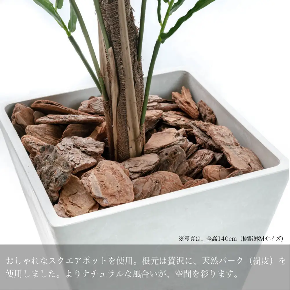 人工観葉植物 アレカパーム175cm 樹脂鉢Lサイズ白 SC触媒加工済