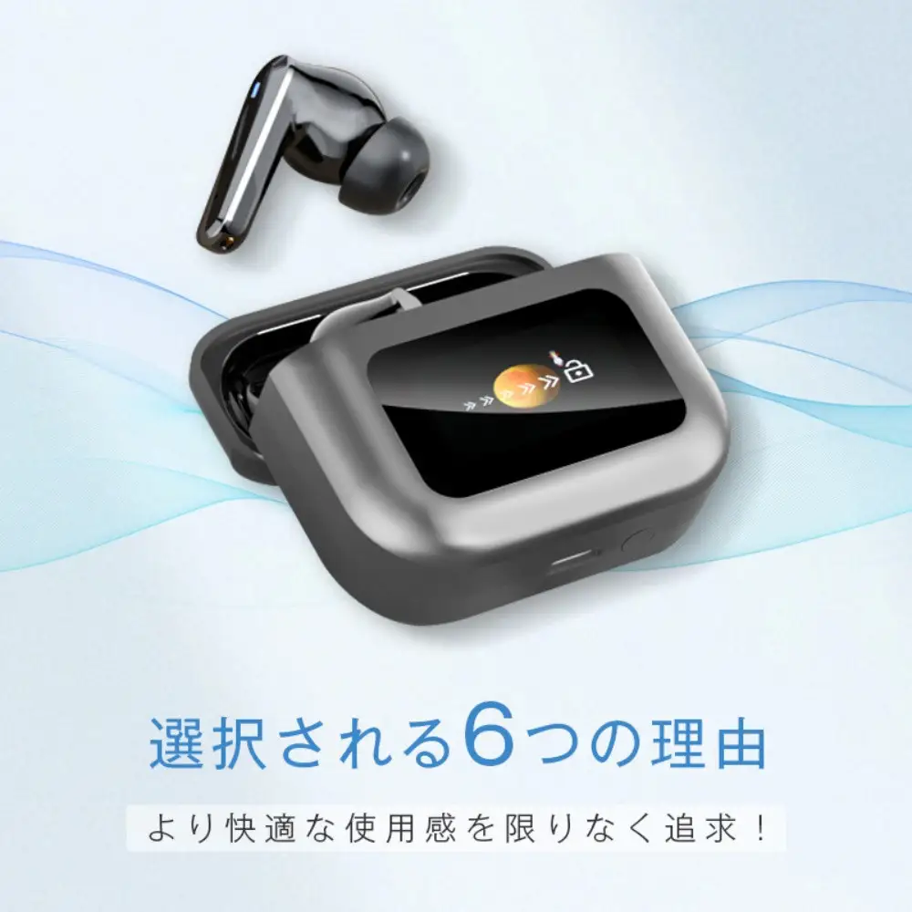 【シルバー】ANC対応・液晶付きイヤホン カナル型 ワイヤレスイヤホン Bluetooth5.4 ノイズキャンセリング ENC 通話ノイキャン カラースクリーン搭載 高遮音性 外音取り込み 音漏れ防止 長時間持続 Type-C充電 無痛装着 HiFi高音質 90日安心保証 送料無料【PL保険加入済み製品・安心】