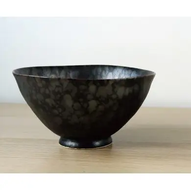 有田焼 黒サビ絞りマット(大)  スノー(小)  夫婦茶碗【三光堂】茶碗 ちゃわん 夫婦茶碗 ご飯茶碗 白 黒 おしゃれ 和モダン 結婚祝い ギフト A22-116