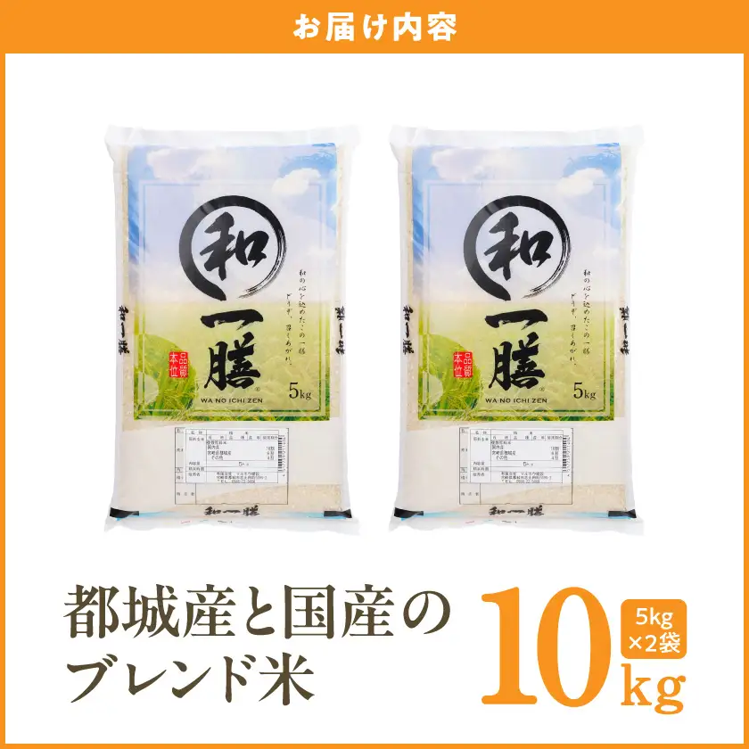 都城産と国産のブレンド米 10kg≪みやこんじょ特急便≫〔19-15-014-10kg-Q〕_(都城市)
