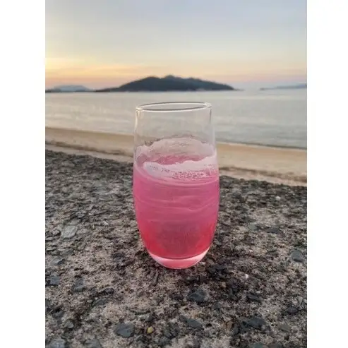 【福岡市】オーシャングラス 1個 420ml【ピンク系】